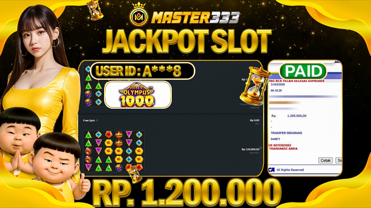 JACKPOT Rp 1.200.000 JUTA DIMASTER333 LANGSUNG DIBAYAR LUNAS